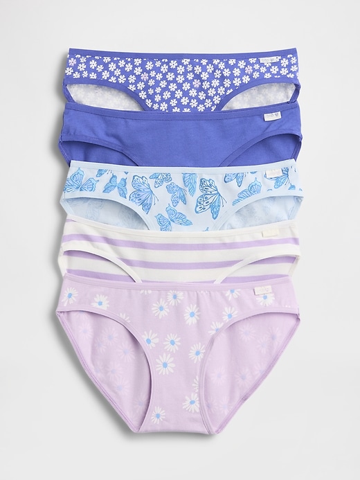 Image number 1 showing, Kids Organic Stretch Cotton Bikini Briefs (5-Pack)