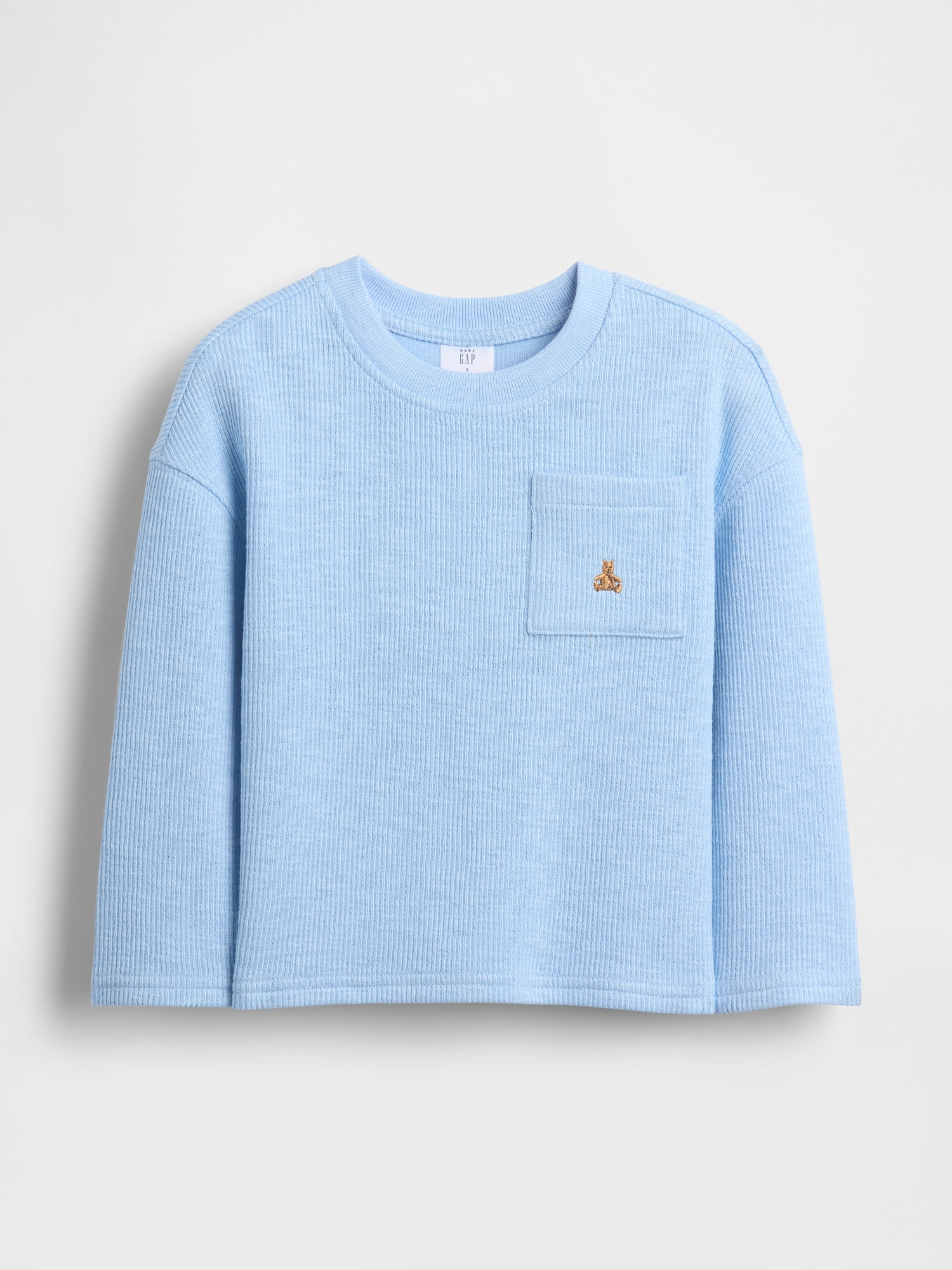 Baby & Toddler Rib Pocket T-Shirt - Wind Blue