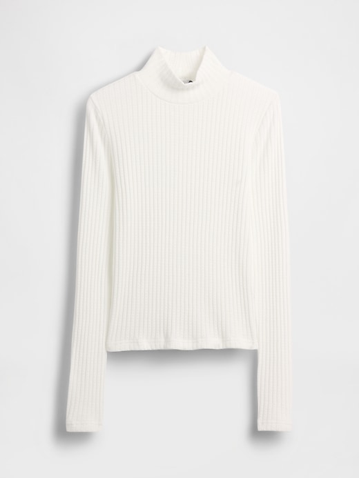 Image number 5 showing, Pointelle Rib Crop Turtleneck