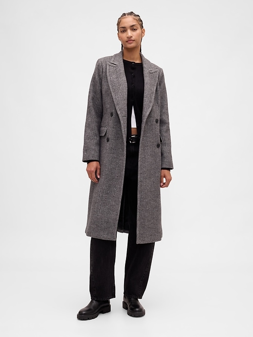 Image number 1 showing, Wool-Blend Chesterfield Coat