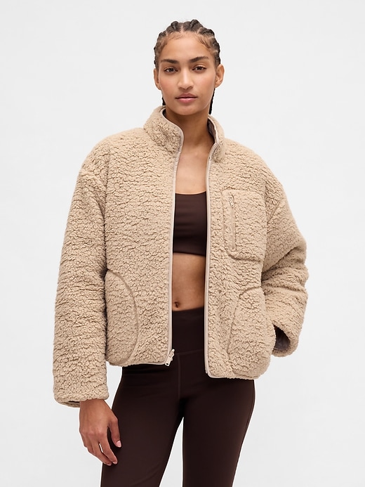 Image number 1 showing, GapFit Reversible Sherpa Jacket