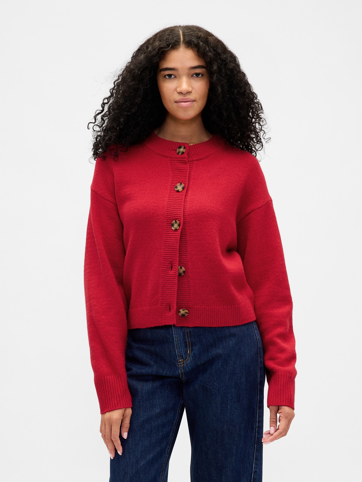Gap Cashsoft Oversized Chunky Cardigan In Red