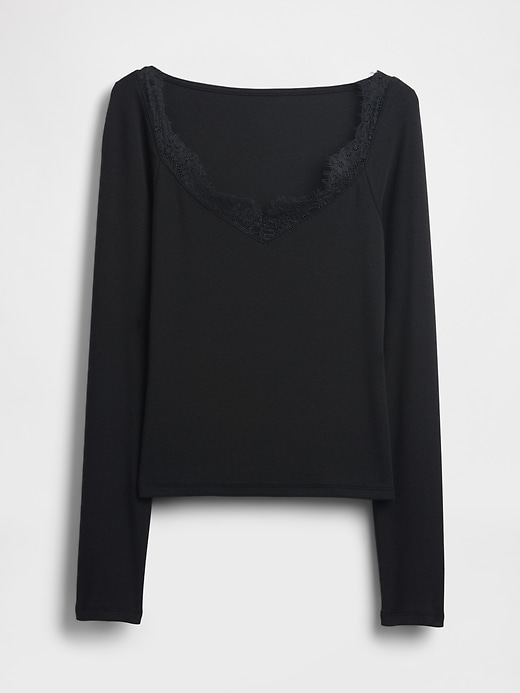 Image number 5 showing, Modern Lace-Trim Top