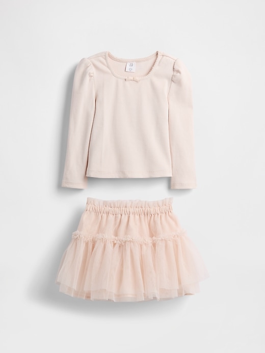 Image number 1 showing, Baby & Toddler Rib & Tulle Outfit Set