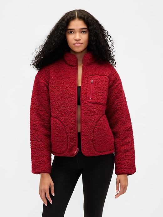 Image number 1 showing, GapFit Reversible Sherpa Jacket