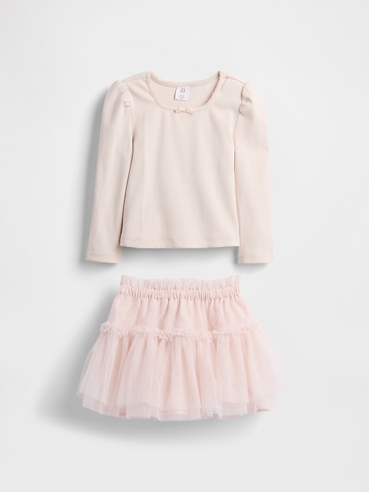 Image number 2 showing, Baby & Toddler Rib & Tulle Outfit Set