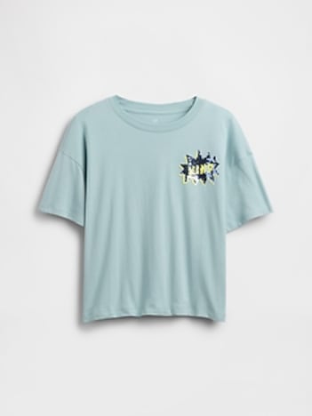 Kids Oversized Flippy Sequin Graphic T-Shirt