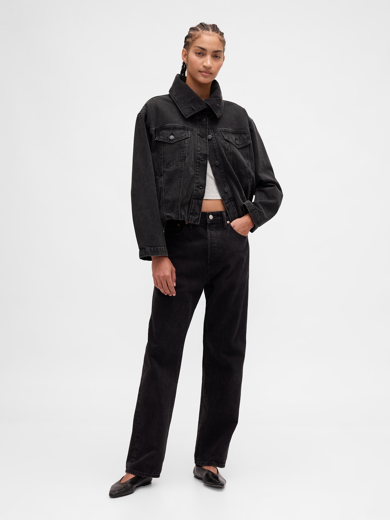 Denim Oversized Cocoon Jacket