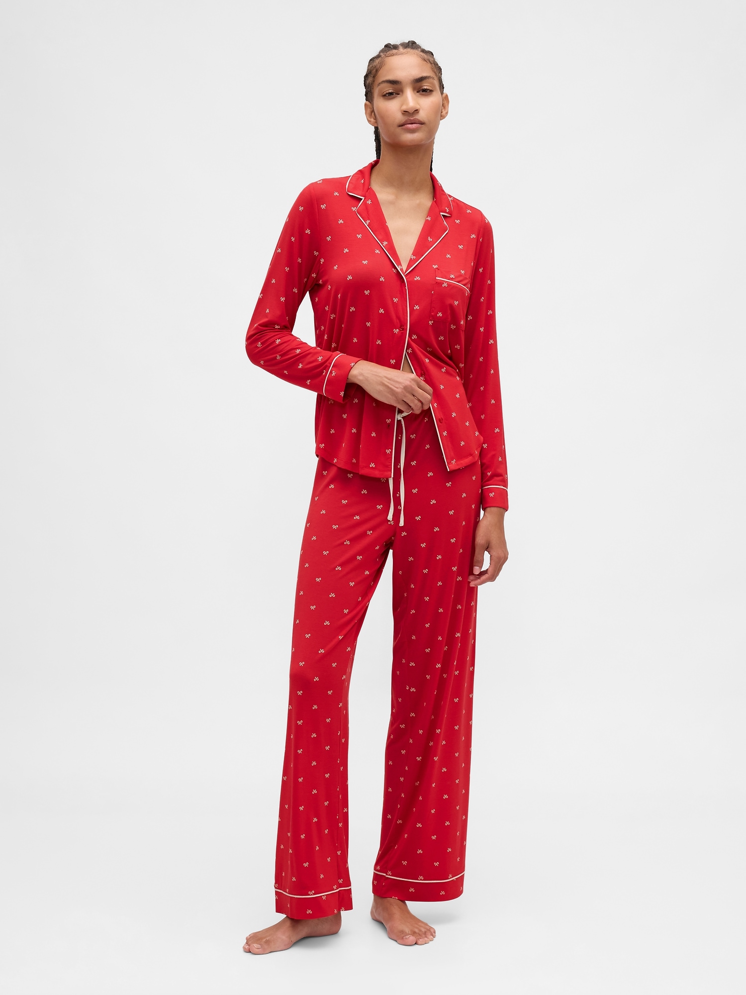Modal PJ Pants - Red Bows