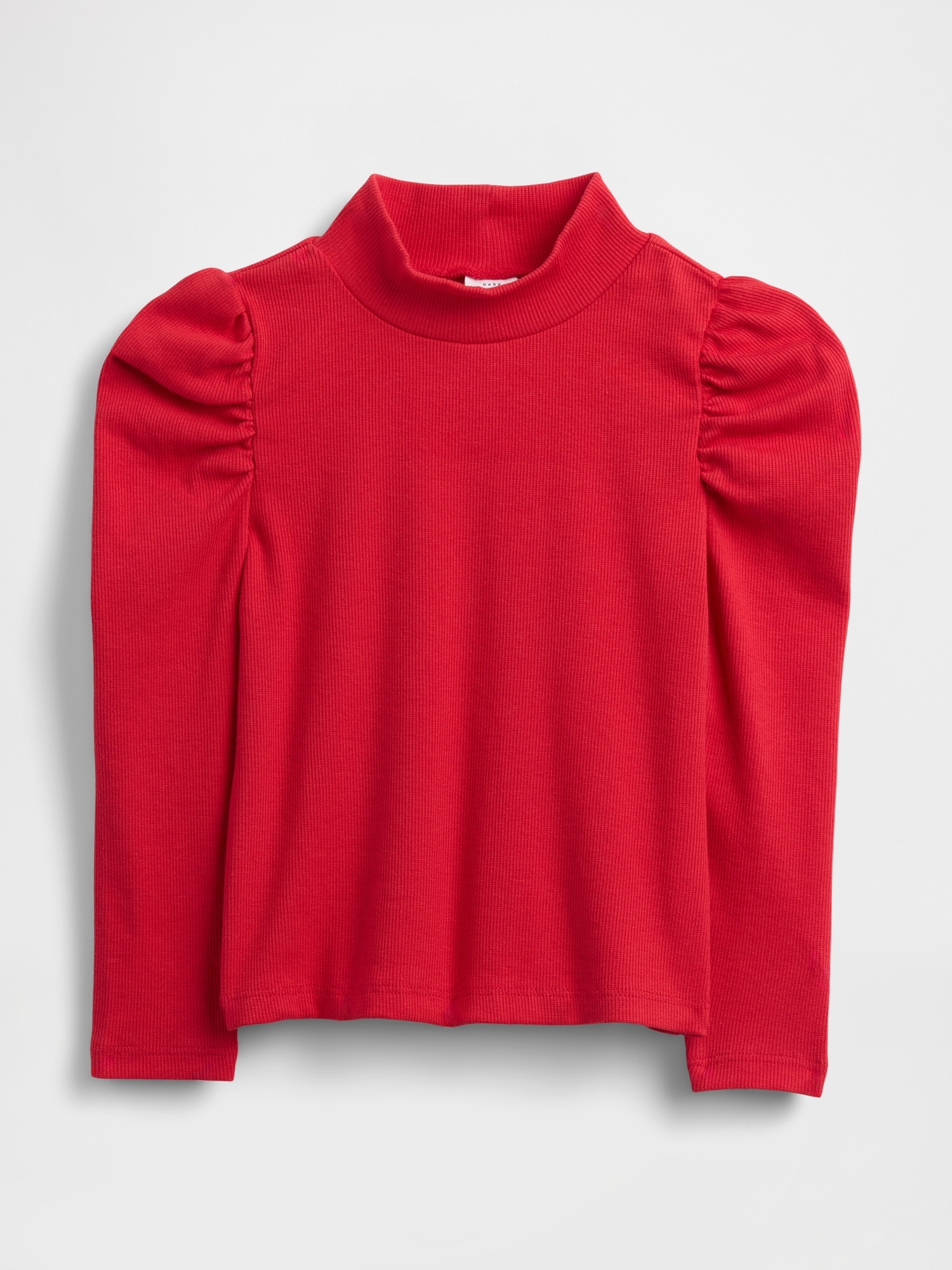 Gap Baby Puff Sleeve Rib Mockneck In Red