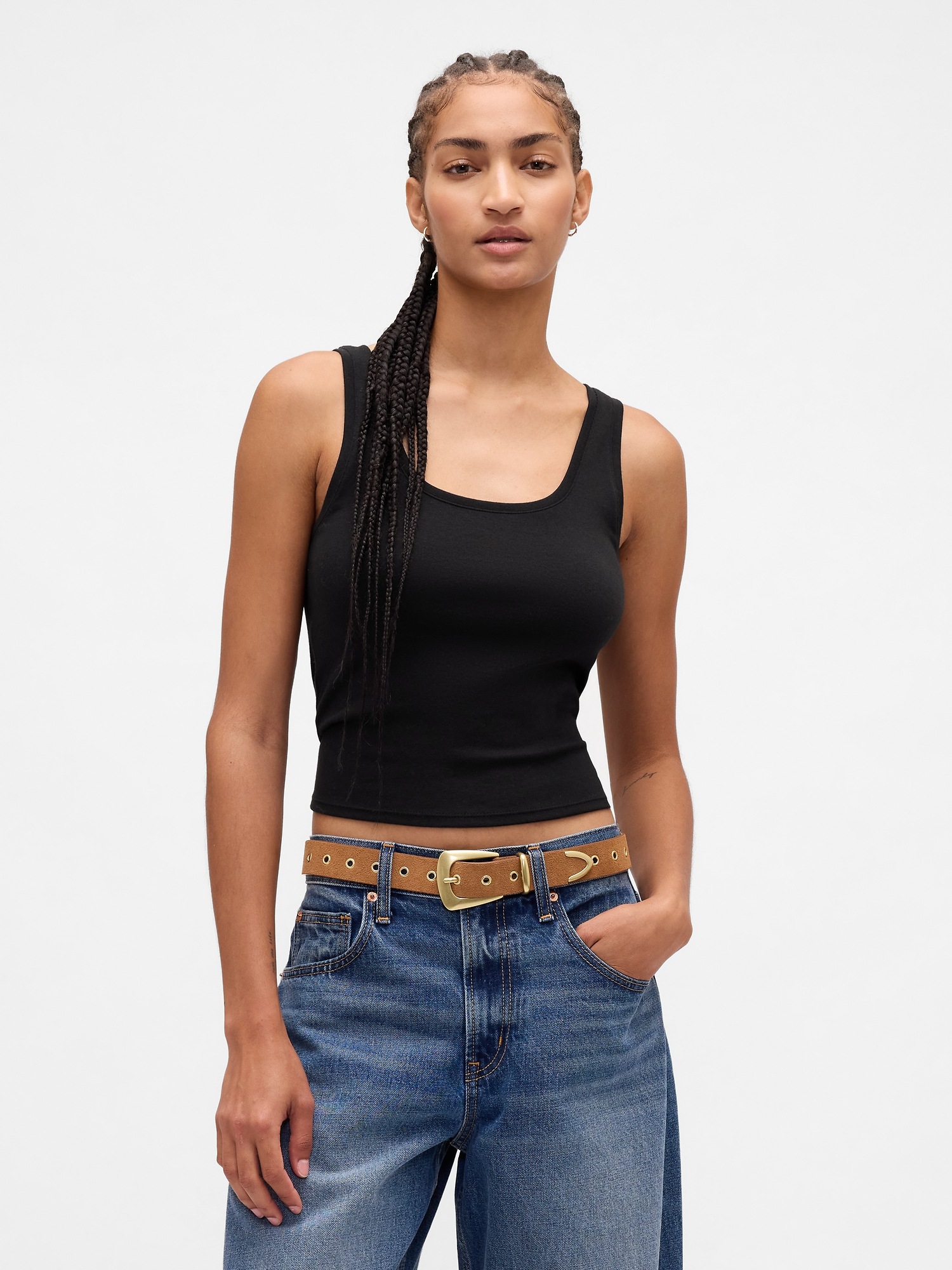 Женский ремень Gap Suede Grommet Belt, цвет: Коньячный коричневый — фото 2