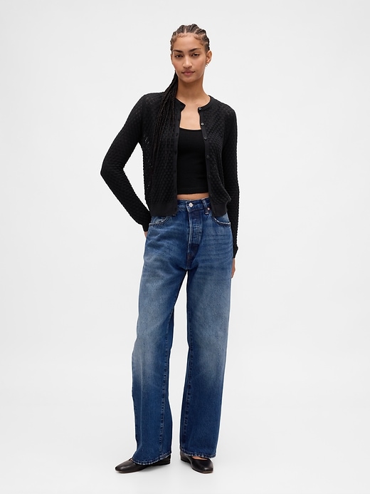 Image number 2 showing, CashSoft Stretch Pointelle Cardigan
