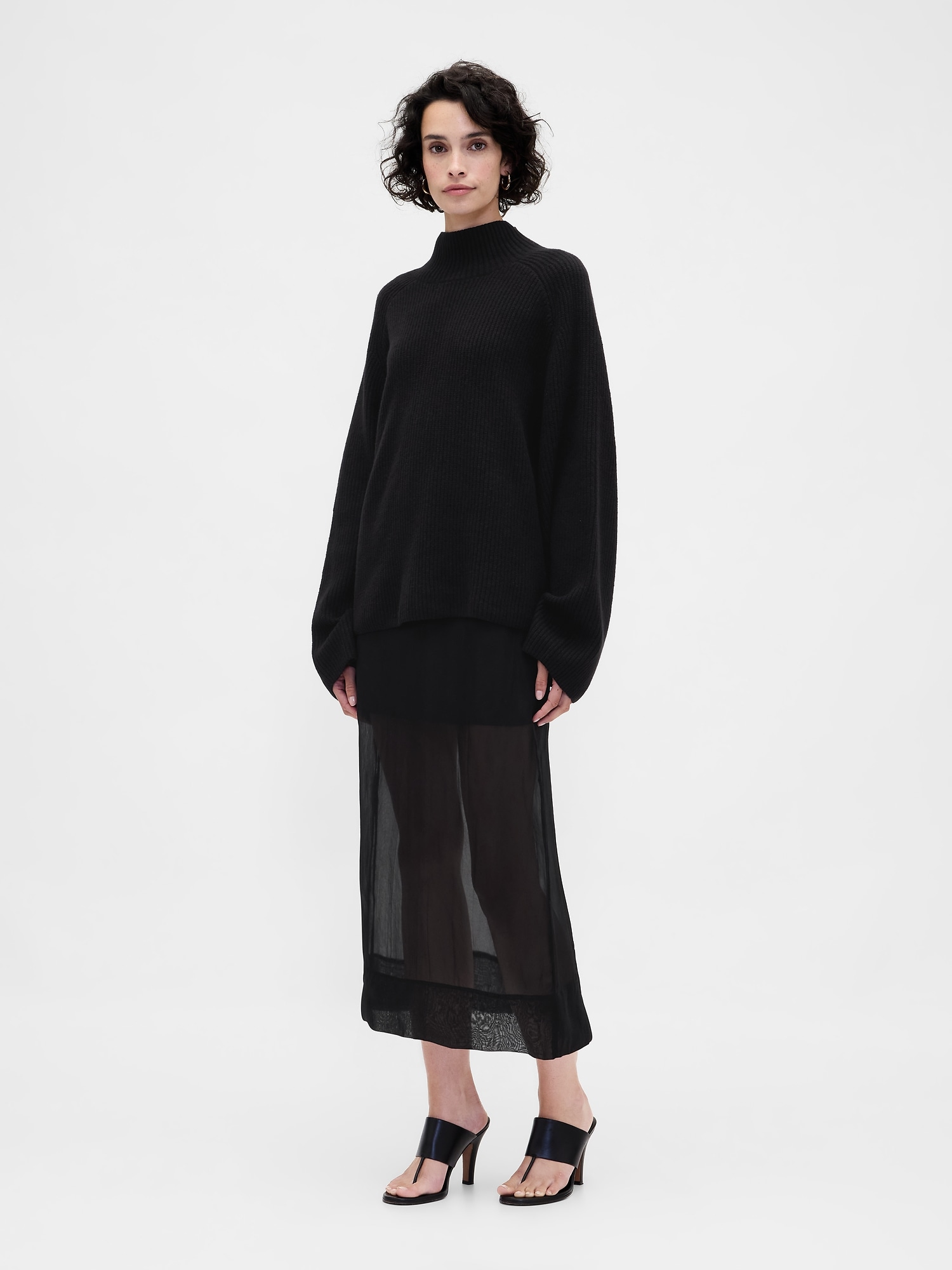 Gap Sheer Organza Maxi Skirt In Black