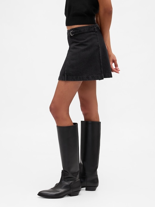 Image number 3 showing, Denim Belted Mini Skirt
