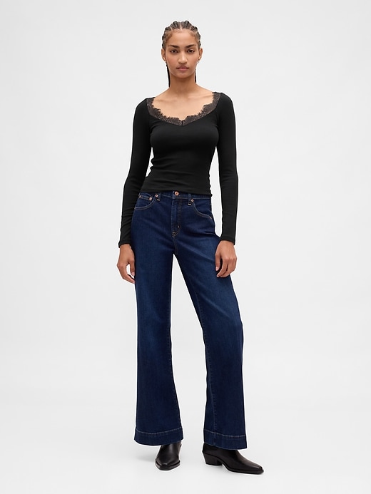 Image number 2 showing, Modern Lace-Trim Top