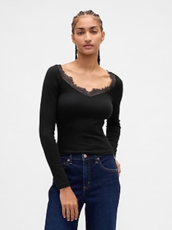 Modern Lace-Trim Top