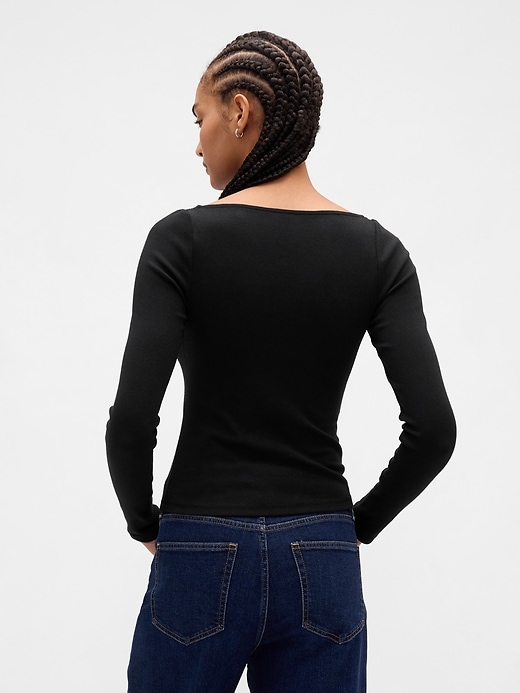 Image number 3 showing, Modern Lace-Trim Top