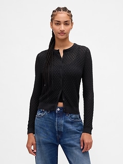 CashSoft Stretch Pointelle Cardigan