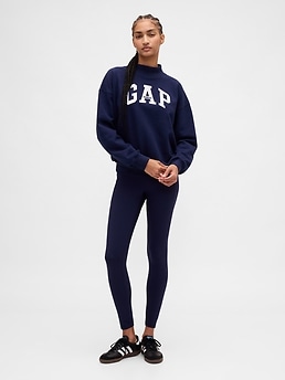 Heavyweight French Terry Oversized Mockneck Logo Sweatshirt - Blue - View 14