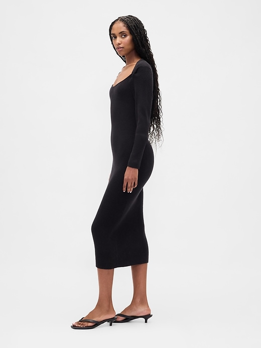 Image number 3 showing, CashSoft Rib Midi Sweater Dress