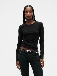 Pointelle Rib T-Shirt