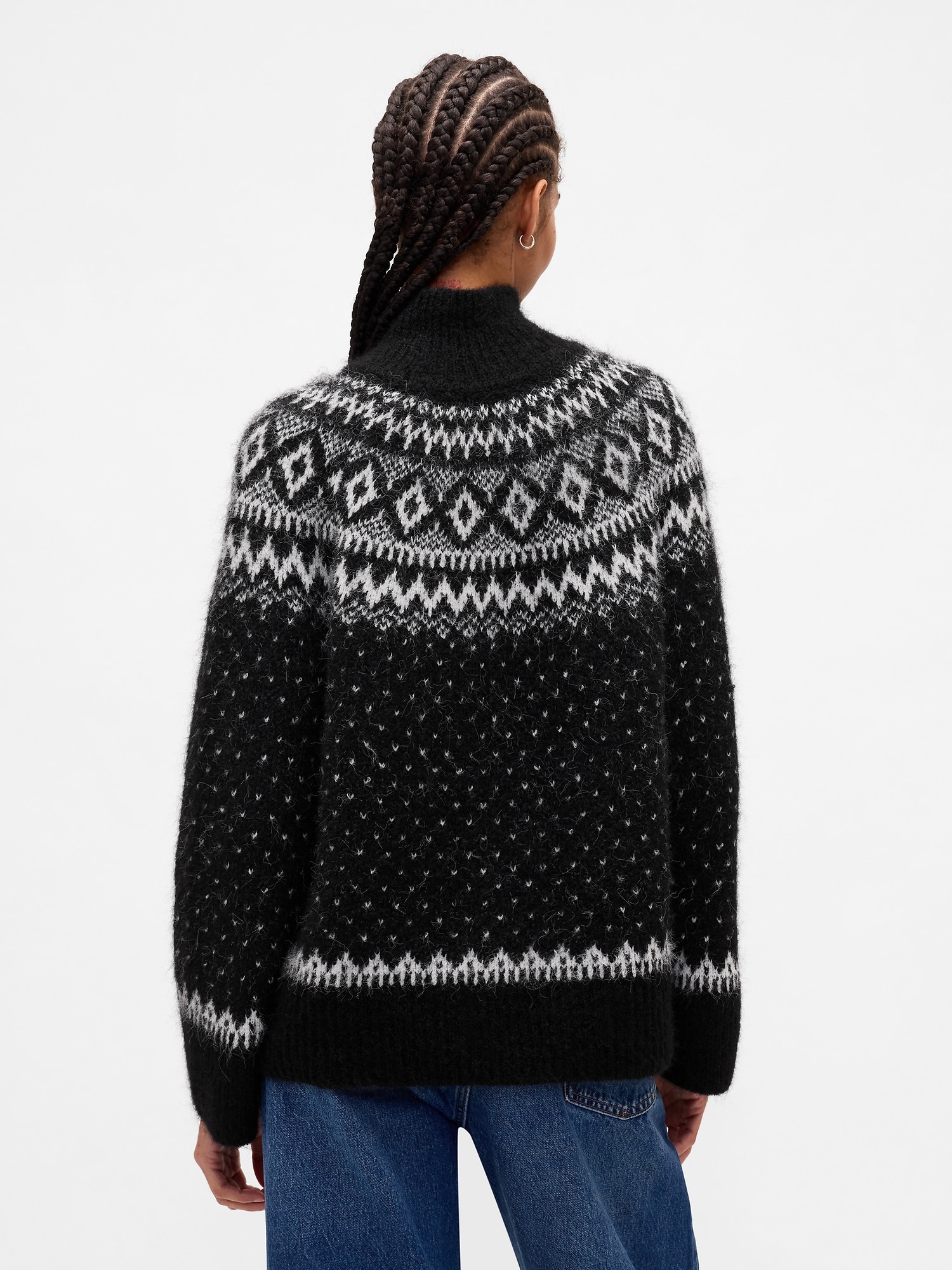 Fuzzy Oversized Turtleneck Sweater