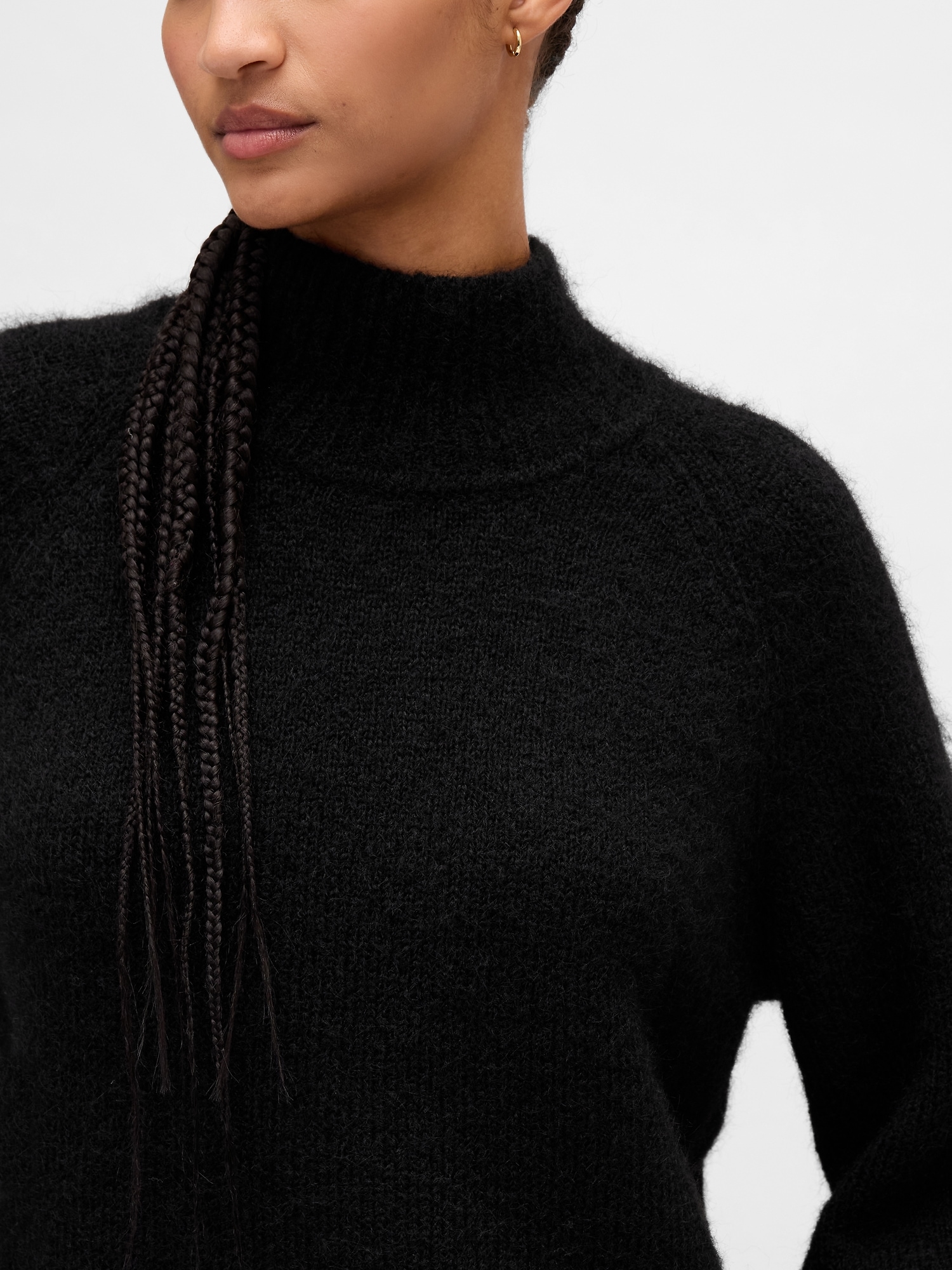Fuzzy Oversized Turtleneck Sweater