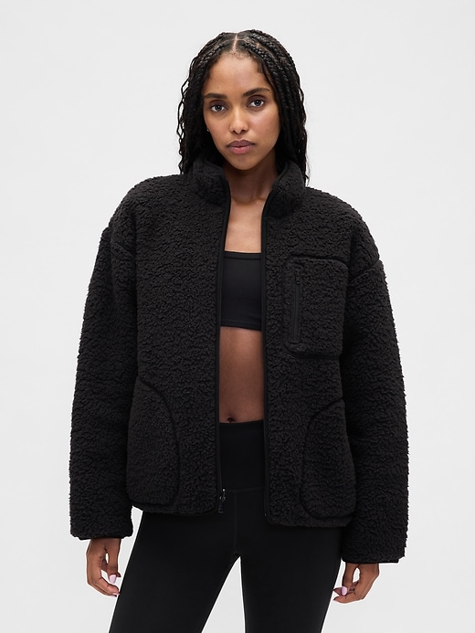 Image number 1 showing, GapFit Reversible Sherpa Jacket