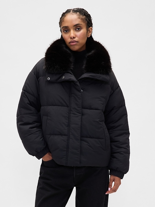 Image number 1 showing, Fur-Trim Puffer Jacket
