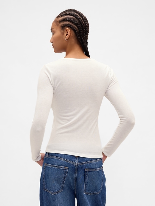 Image number 3 showing, Sheer Rib Henley T-Shirt
