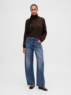 Oversized Pointelle Turtleneck - Brown - View 18