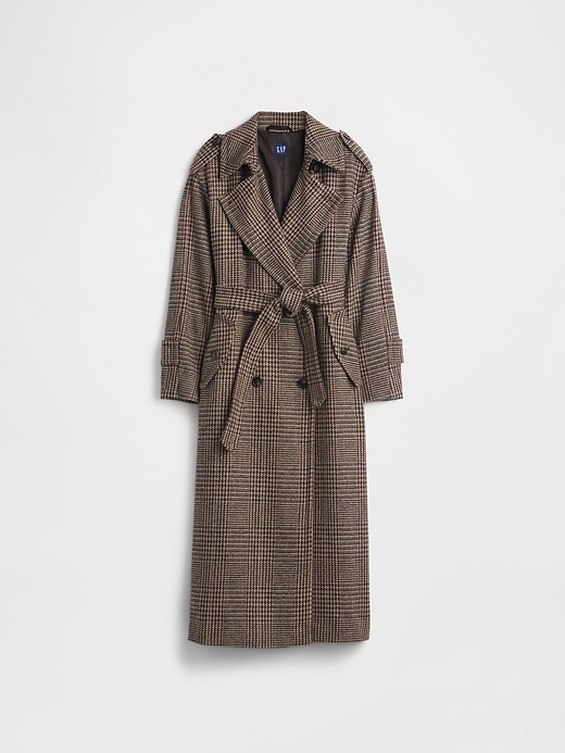 Image number 6 showing, Wool-Blend Herringbone Trench Coat