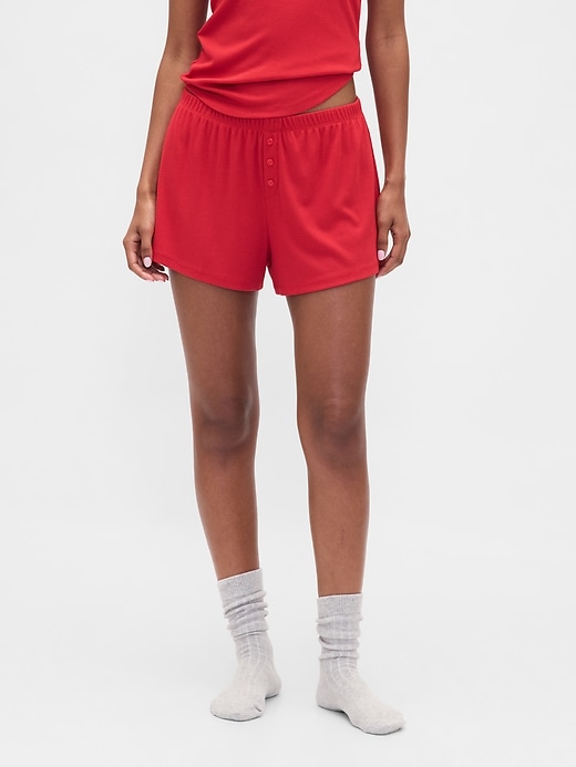Image number 2 showing, Mini Rib Relaxed PJ Shorts