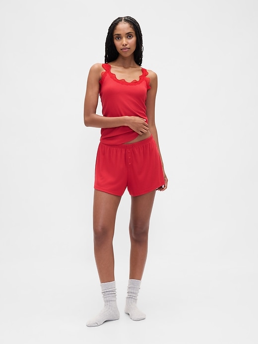 Image number 1 showing, Mini Rib Relaxed PJ Shorts