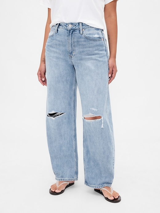 Curvy High Rise Barrel Jeans