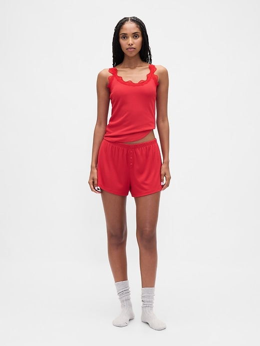 Image number 2 showing, Mini Rib Lace PJ Tank Top