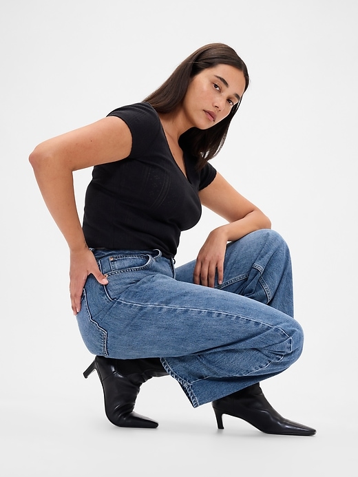 Image number 7 showing, Curvy High Rise Barrel Jeans
