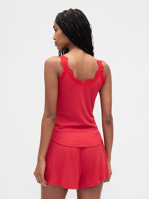 Image number 3 showing, Mini Rib Lace PJ Tank Top
