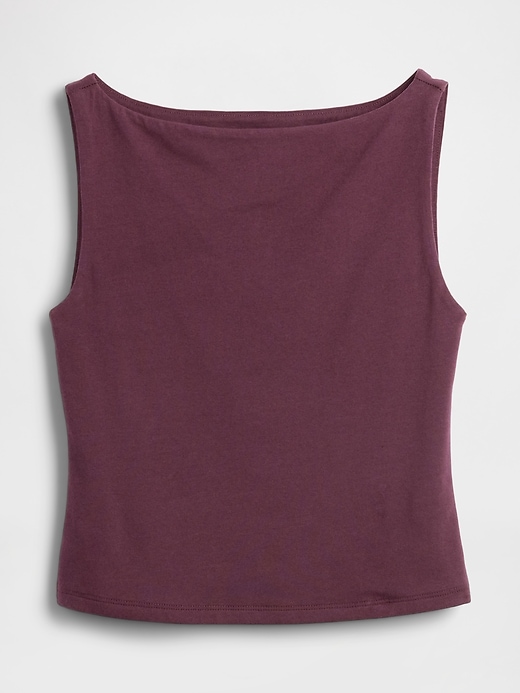 Image number 5 showing, CloseKnit Jersey Boatneck Crop Tank Top
