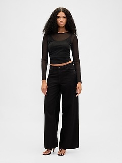 Sheer Metallic Mesh Top - Black - View 18