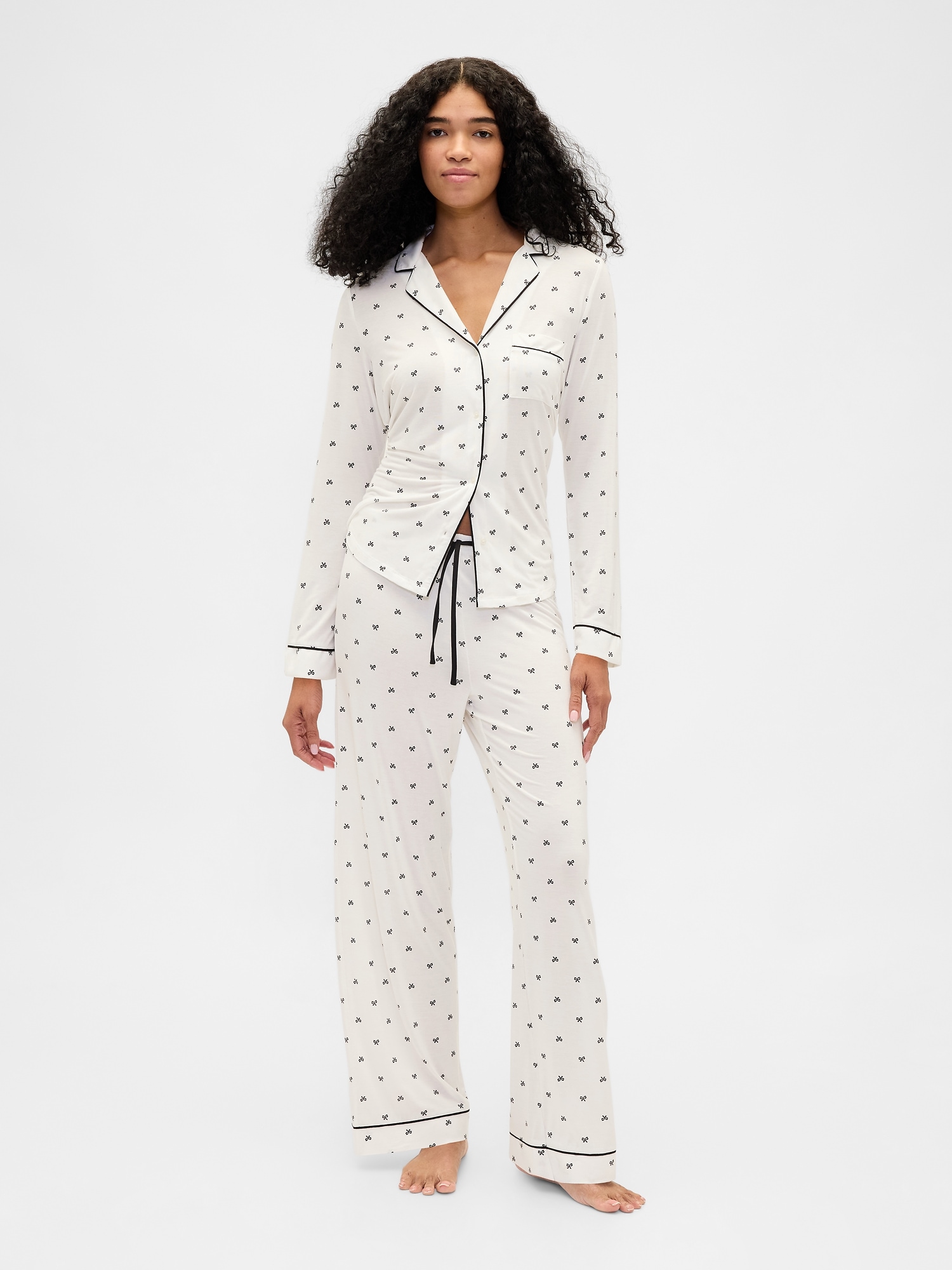 Modal PJ Pants - Black Bow Print