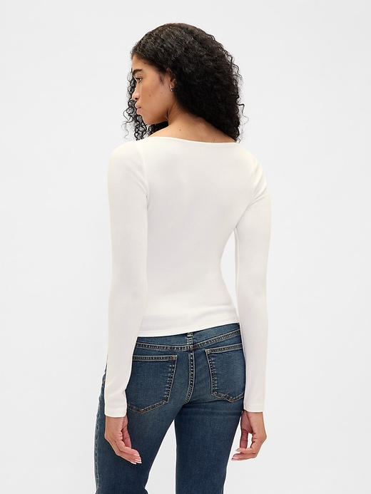 Image number 3 showing, Modern Lace-Trim Top