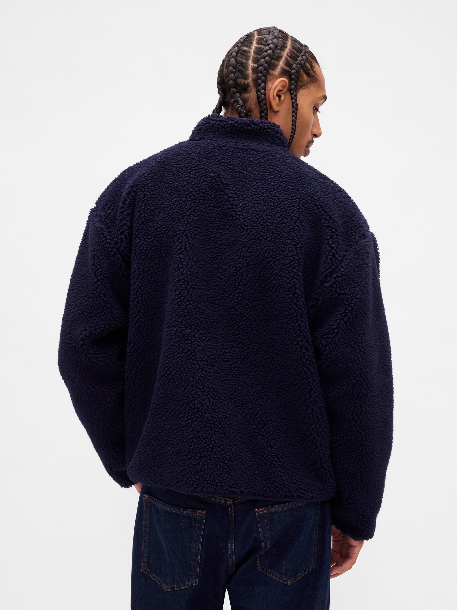 Мужские куртки Gap Recycled Sherpa Oversized Logo Zip Jacket — фото 3