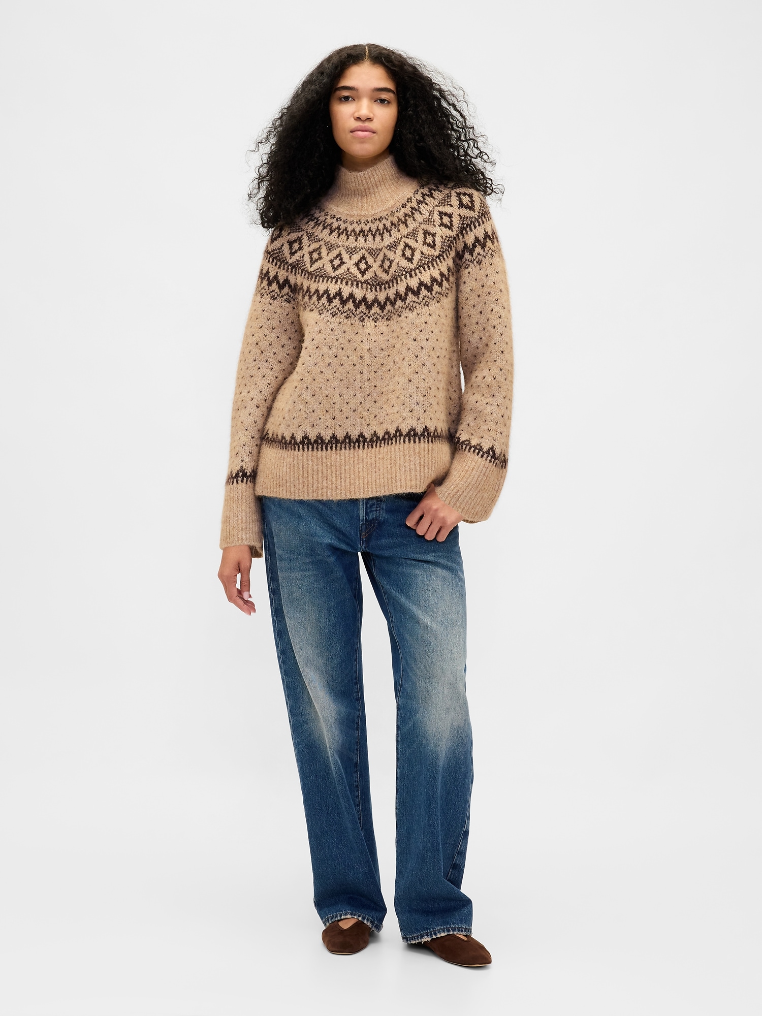 Fuzzy Oversized Turtleneck Sweater