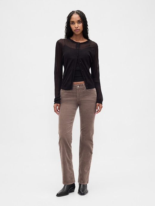 Image number 1 showing, Low Rise Corduroy '90s Slim Straight Pants