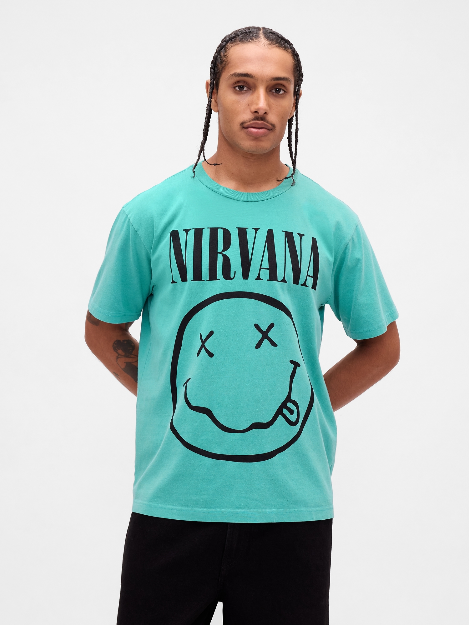 Nirvana Graphic T-Shirt - Turquoise Smoke