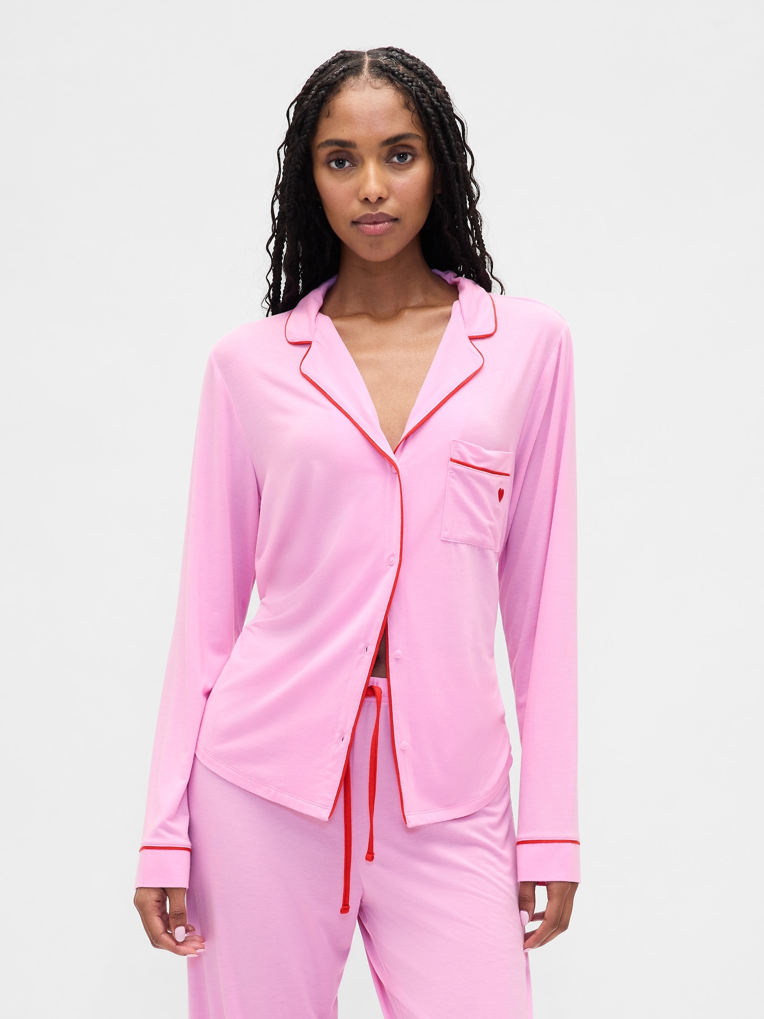 Modal PJ Shirt - Sugar Pink