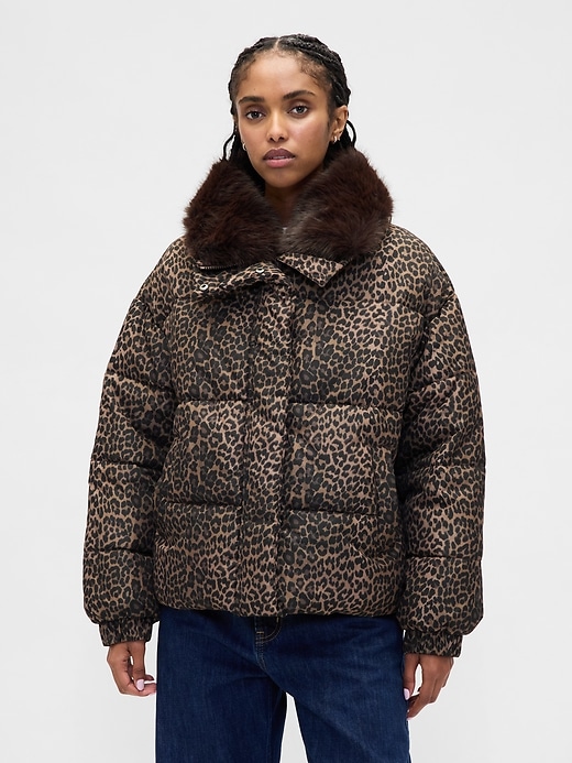 Image number 1 showing, Fur-Trim Puffer Jacket