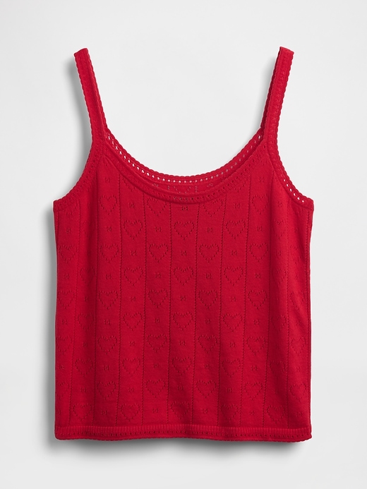 Image number 7 showing, Lightweight CashSoft Pointelle Heart PJ Tank Top
