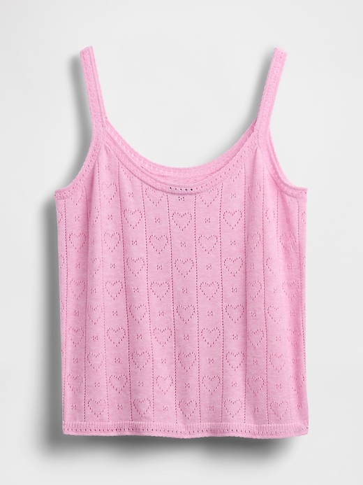 Image number 5 showing, Lightweight CashSoft Pointelle Heart PJ Tank Top